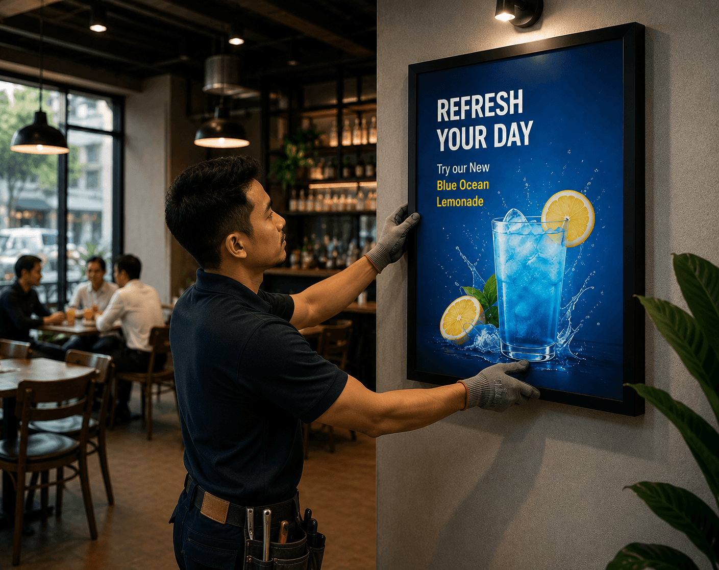 Review the ad, approve it, and we handle the printing and installation.